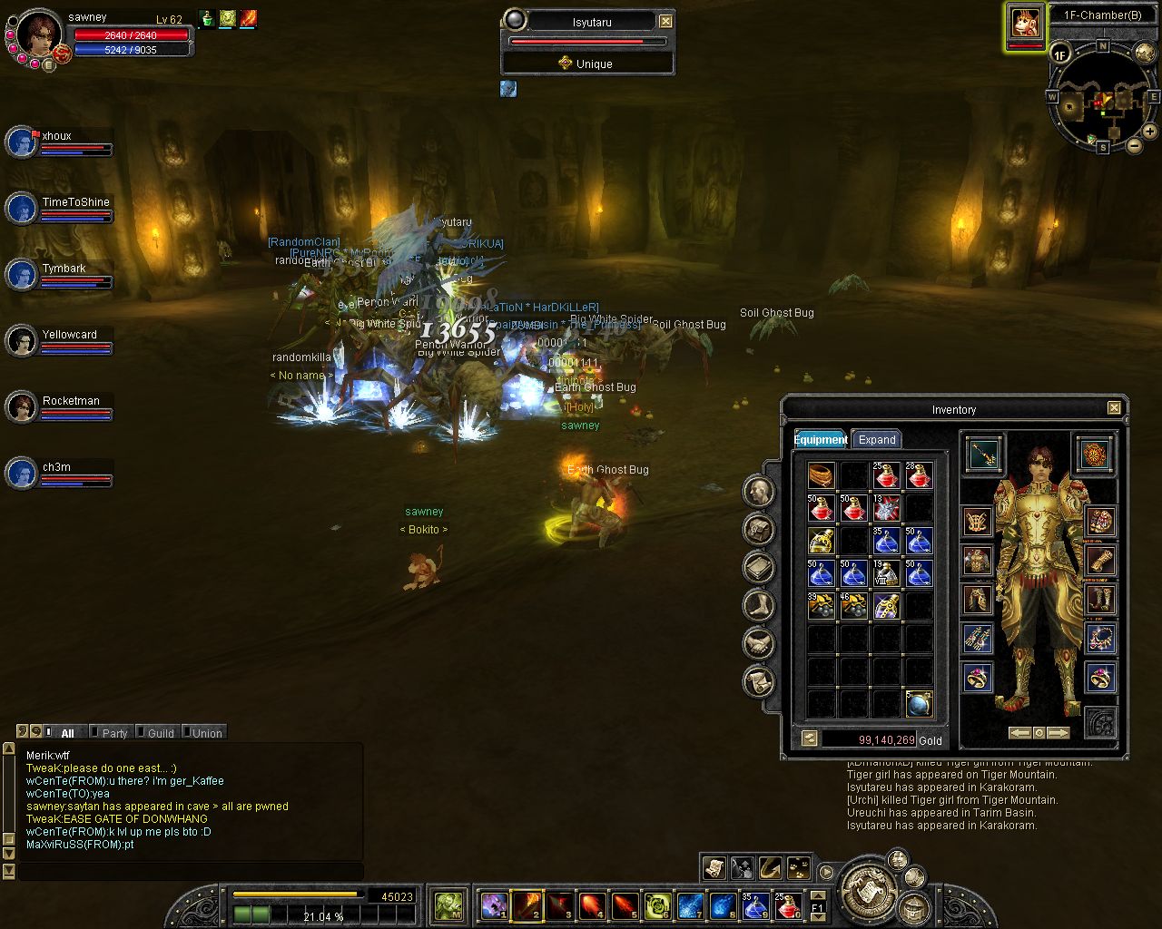 This was an ecsro event, GM spawned alot of uniques in the downhang cave, very funny :D