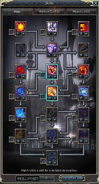 Skills window, you get 1 skill point per lvl to give to any skill you want/get new skills. The arrows indicate that the skill needs another skill to become available